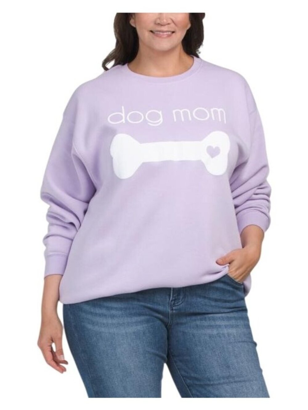 Pacific & CO Womens Purple Dog Mom Crew Neck Sweatshirt Plus Sz 4X NEW